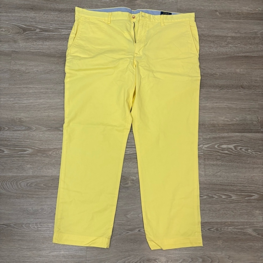 POLO Ralph Lauren Cotton Yellow Stretch Straight Fit Chino Pant sz 40, 36L